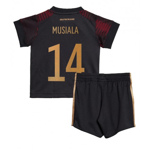 Tyskland Jamal Musiala #14 Bortaställ Barn VM 2022 Kortärmad (+ Korta byxor)